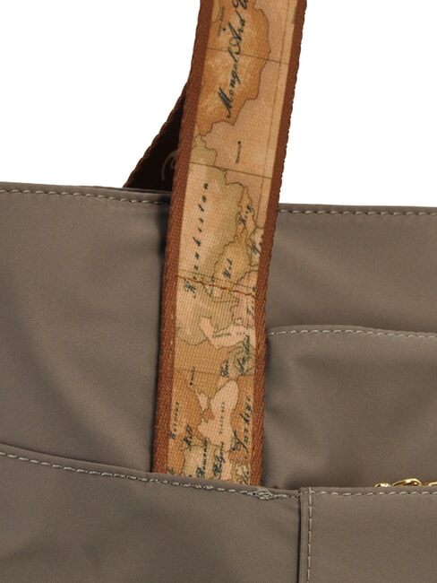 STORMY NYLON Borsa shopping in nylon riciclato tortora - Borse Donna