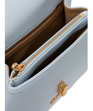 LOVE MOSCHINO HEART TURNLOCK Borsa a spalla convertible celeste - Borse Donna - 4