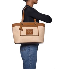 LOVE MOSCHINO STRAW CHIC Borsa a spalla naturale/cuoio - Borse Donna - 4