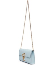 LOVE MOSCHINO HEART TURNLOCK Borsa piccola a spalla celeste - Borse Donna - 3