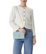 LOVE MOSCHINO HEART TURNLOCK Borsa piccola a spalla celeste - Borse Donna - 5