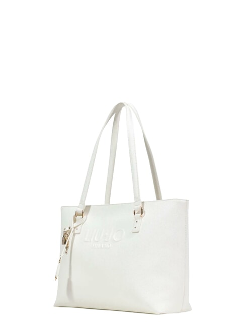 HALONA Tote Bag grande, a spalla, con charm cream - Borse Donna