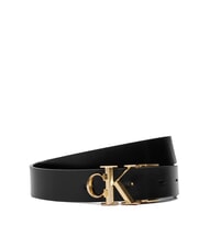 CALVIN KLEIN CK HARDWARE Cintura reversibile in pelle black / antique light gold - Cinture - 2