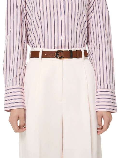 C-ME MARBLE  Cintura in pelle noir/cognac - Cinture