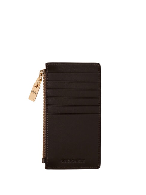 VITE ANIMALIER Bustina in pelle marrone/ebano - Bustine & Necessaire