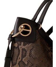 BORBONESE LONDON Python Borsa a mano, con tracolla marrone/ebano - Borse Donna - 4