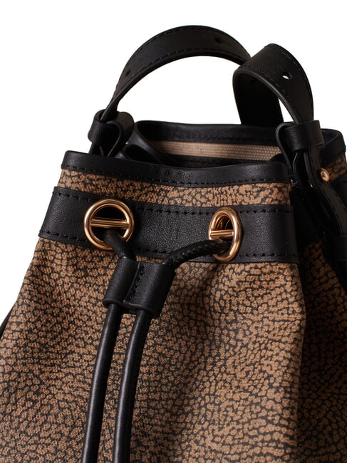 FLIGHT Mini Secchiello a tracolla op naturale/nero - Borse Donna