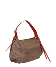 BORBONESE PRIVE Borsa hobo a spalla beige/red papaya - Borse Donna - 3