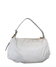 BORBONESE PRIVE Borsa hobo a spalla white cotton - Borse Donna - 2