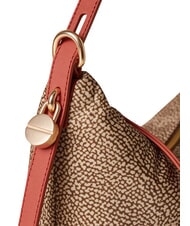 BORBONESE PRIVE Borsa Hobo a spalla beige/red papaya - Borse Donna - 5