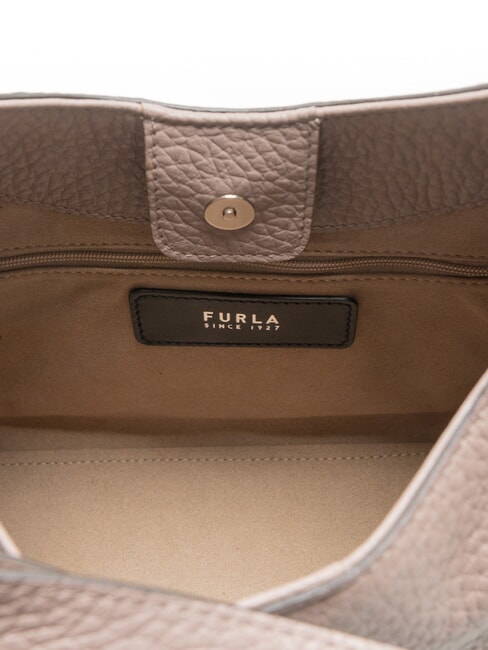 CAMPIONARIO - ONDA Borsa a spalla, in pelle stucco gray - Borse Donna