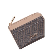 LIUJO CALIWEN Portacard con zip testa moro/dk.cipria - Portafogli Donna - 4