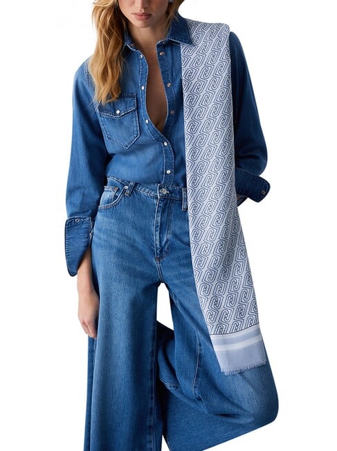 NEW LOGO CHAIN Foulard light denim - Sciarpe