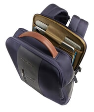 PIQUADRO BRIEF 2 Zaino porta PC in tessuto riciclato blu/cuoio - Zaini da lavoro porta PC - 6