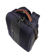 PIQUADRO BRIEF 2 Zaino porta PC in tessuto riciclato blu/cuoio - Zaini da lavoro porta PC - 4