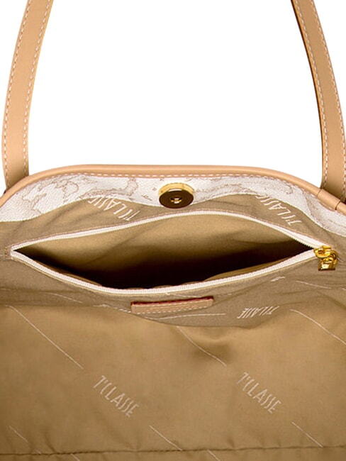 GEO CLASSIC Borsa shopper, misto pelle bianco - Borse Donna