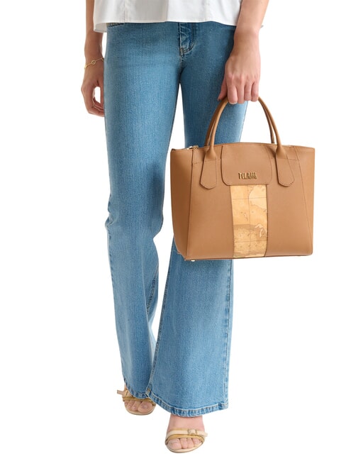 BLOO CITY Borsa a mano con tracolla, in tessuto goffrato TABACCO - Borse Donna