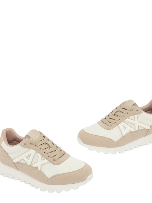 DROP MICROSUEDE Sneakers con logo laterale sand+off white - Scarpe Donna