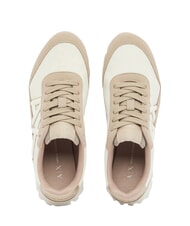 ARMANI EXCHANGE DROP MICROSUEDE Sneakers con logo laterale sand+off white - Scarpe Donna - 2