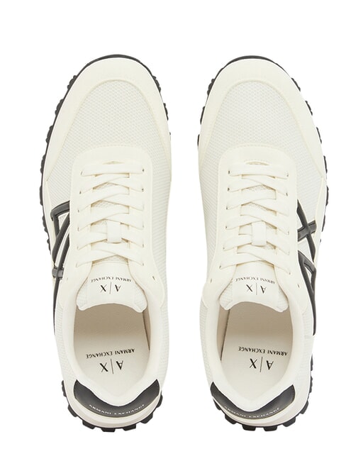 DROP MICROSUEDE Sneakers con logo a contrasto off white+black - Scarpe Uomo