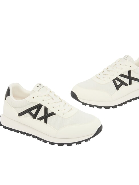 DROP MICROSUEDE Sneakers con logo a contrasto off white+black - Scarpe Uomo