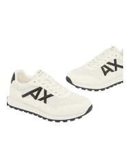 ARMANI EXCHANGE DROP MICROSUEDE Sneakers con logo a contrasto off white+black - Scarpe Uomo - 6