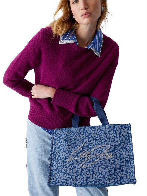 LOGO STRASS Borsa a mano, con tracolla den.blue animalier - Borse Donna