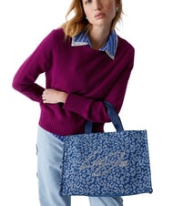 LIUJO LOGO STRASS Borsa a mano, con tracolla den.blue animalier - Borse Donna - 2