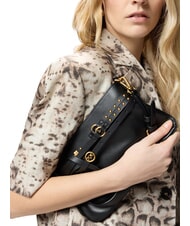 PINKO BELT BAG Borsa media, in pelle nero-antique gold - Borse Donna - 6