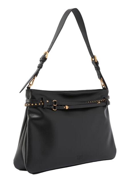 BELT BAG Borsa grande, in pelle nero-antique gold - Borse Donna