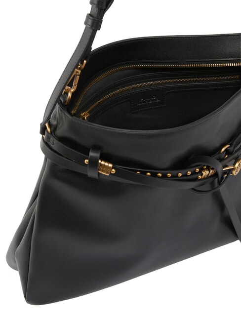 BELT BAG Borsa grande, in pelle nero-antique gold - Borse Donna