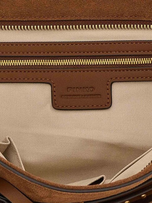 BELT BAG Borsa grande, in pelle marrone - leone-antique gold - Borse Donna