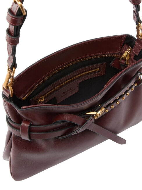 BELT BAG Borsa media, in pelle burgundy wine-antique gold - Borse Donna