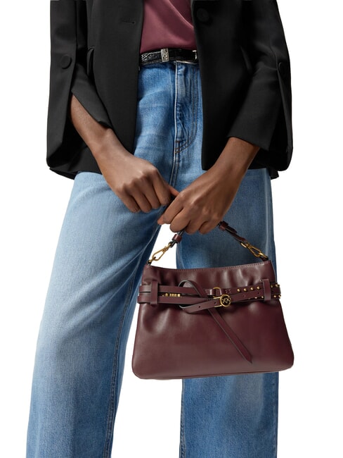 BELT BAG Borsa media, in pelle burgundy wine-antique gold - Borse Donna