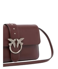 PINKO LOVE ONE CLASSIC SLOUCHY Borsa a spalla in pelle burgundy wine-old silver - Borse Donna - 3