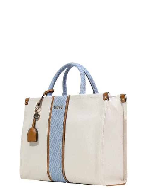 RIDHI Borsa a mano, grande, con tracolla neutro/denim - Borse Donna
