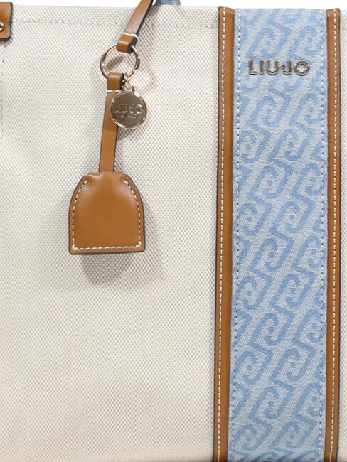 RIDHI Borsa a mano, grande, con tracolla neutro/denim - Borse Donna