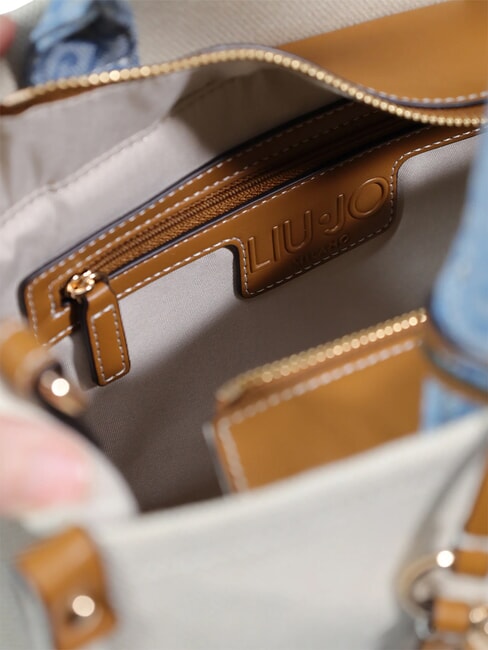 RIDHI Borsa a mano, grande, con tracolla neutro/denim - Borse Donna