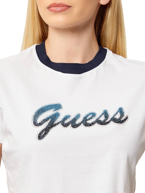 SCRIPT CROP Maglietta corta purwhite - T-shirt e Top Donna