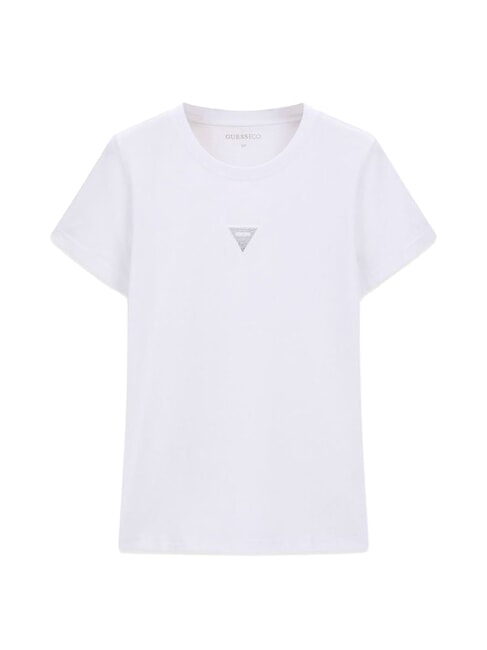 MINI STRASS TRIANGLE T-Shirt in cotone purwhite - T-shirt e Top Donna