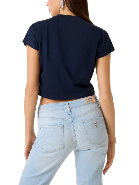 SCRIPT CROP Maglietta corta blackened blue - T-shirt e Top Donna