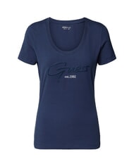 GUESS SCRIPT T-Shirt in cotone blackened blue - T-shirt e Top Donna - 3