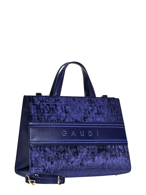 ADA VELUR L Borsa a mano con inserti in velluto blue - Borse Donna