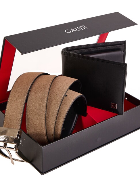 GIFT BOX Kit cintura e portafoglio black/sand - Cinture