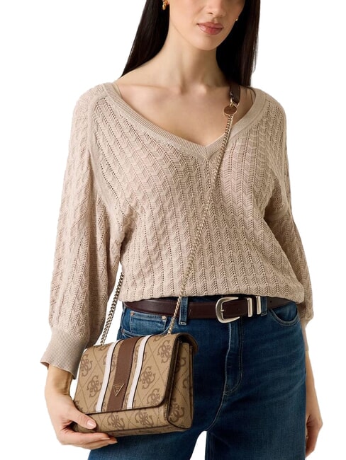 NOELLE 2 Borsetta a spalla / a tracolla latte logo/brown - Borse Donna