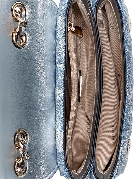 GIULLY 2 DENIM Borsetta a spalla / a tracolla metallic denim - Borse Donna