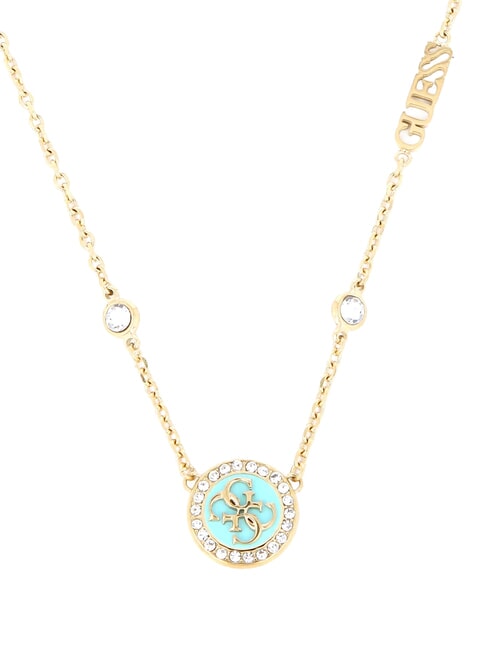 DREAMING Collana con medaglietta 4G logo ylw gold/aquamarine - Collane