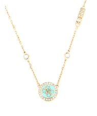 GUESS DREAMING Collana con medaglietta 4G logo ylw gold/aquamarine - Collane - 2