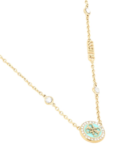DREAMING Collana con medaglietta 4G logo ylw gold/aquamarine - Collane