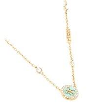GUESS DREAMING Collana con medaglietta 4G logo ylw gold/aquamarine - Collane - 3